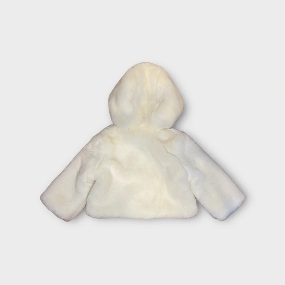 Gap Ear Hoodie Furry Ivory Jacket